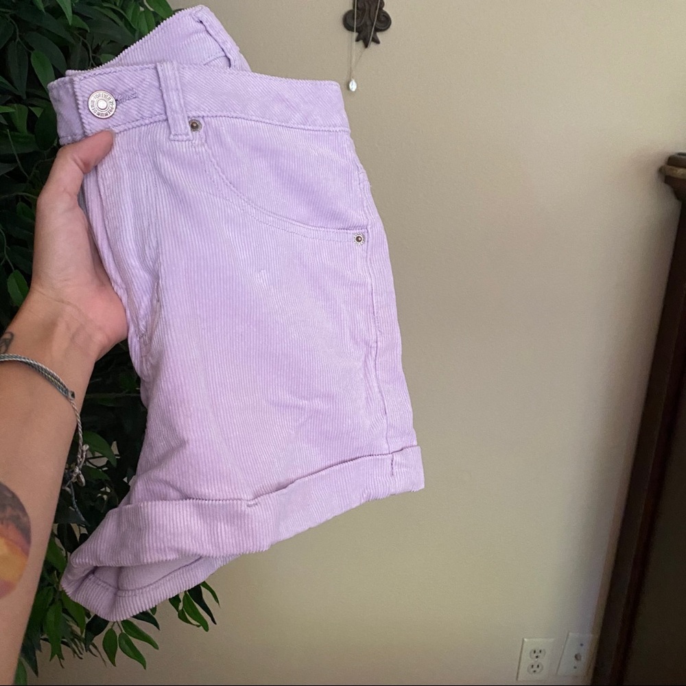 LILAC corduroy high waisted shorts